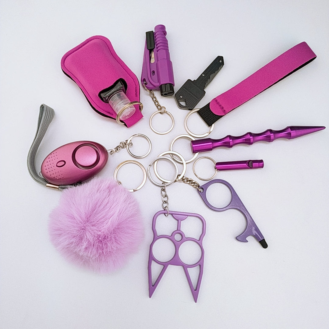 Keychain Set Gift for Women and Girls | 10PCS Self-Protection Keychain | Self-Defense Collection