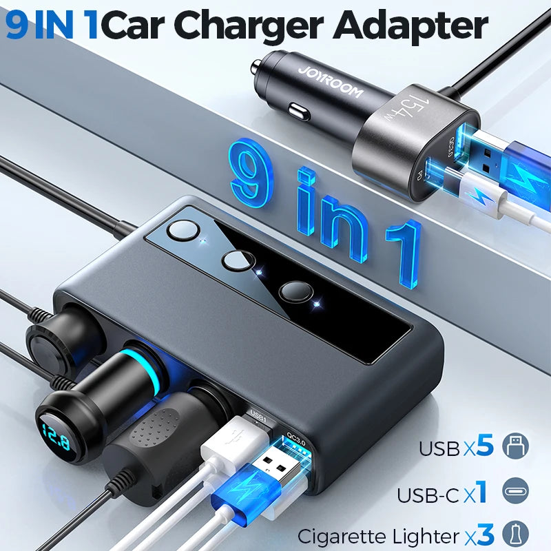 Joyroom™ 9-in-1 Car Charger Adapter